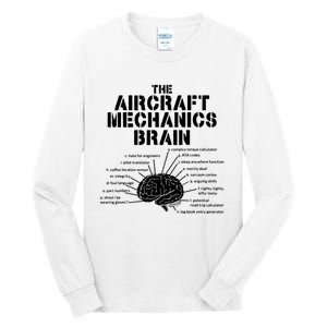 Aircraft Mechanics Brain Shirt Aviation Gift Tall Long Sleeve T-Shirt