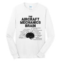 Aircraft Mechanics Brain Shirt Aviation Gift Tall Long Sleeve T-Shirt