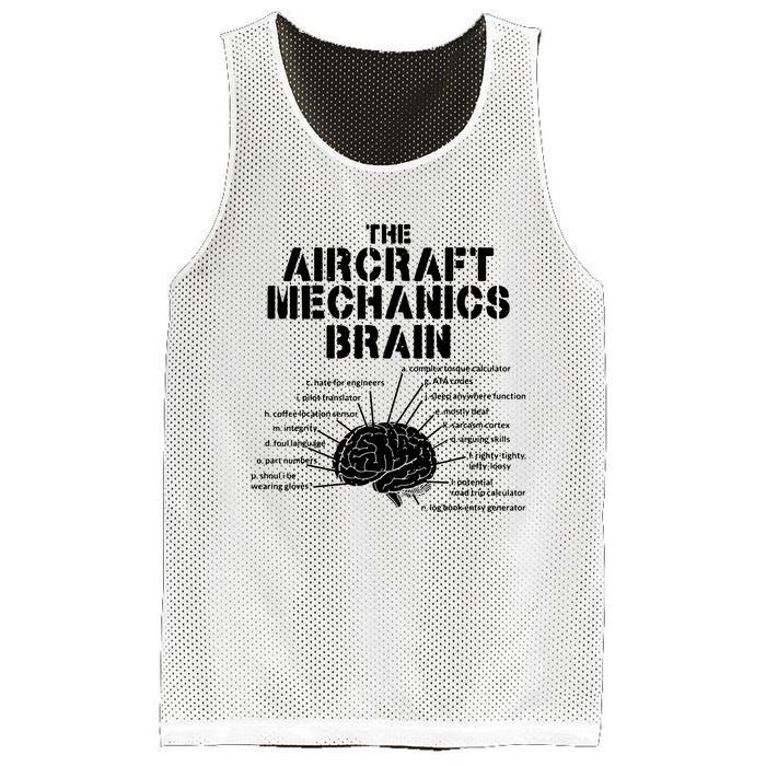 Aircraft Mechanics Brain Shirt Aviation Gift Mesh Reversible Basketball Jersey Tank