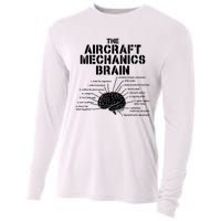 Aircraft Mechanics Brain Shirt Aviation Gift Cooling Performance Long Sleeve Crew