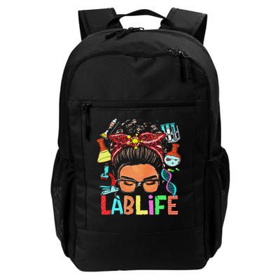 Afro Messy Bun Laboratory Life Lab Week 2025 Lab Technician Daily Commute Backpack