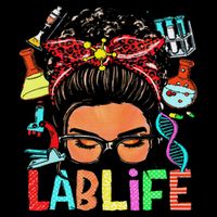 Afro Messy Bun Laboratory Life Lab Week 2025 Lab Technician Button