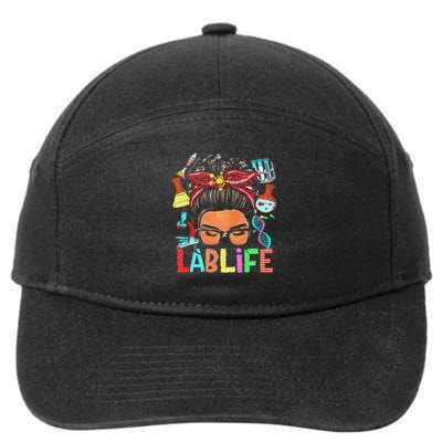 Afro Messy Bun Laboratory Life Lab Week 2025 Lab Technician 7-Panel Snapback Hat
