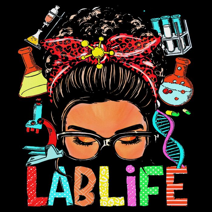 Afro Messy Bun Laboratory Life Lab Week 2025 Lab Technician Poster