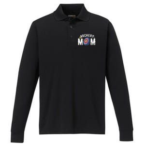 Archery Mom Bow Arrow Shooting Sports Hunter Performance Long Sleeve Polo