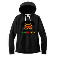 Awesome Messy Bun Celebrate Juneteenth Black History Women's Fleece Hoodie