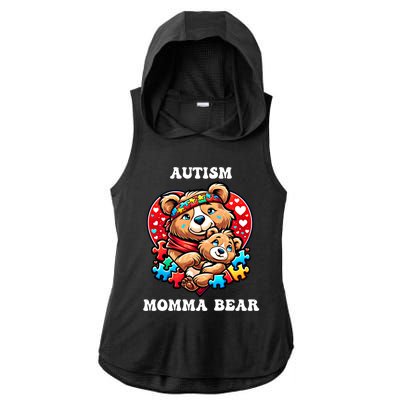 Autism Mama Bear Autism Awareness Mom Puzzle Gift Ladies PosiCharge Tri-Blend Wicking Draft Hoodie Tank