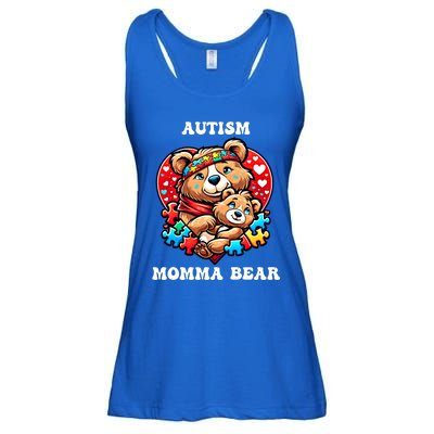 Autism Mama Bear Autism Awareness Mom Puzzle Gift Ladies Essential Flowy Tank