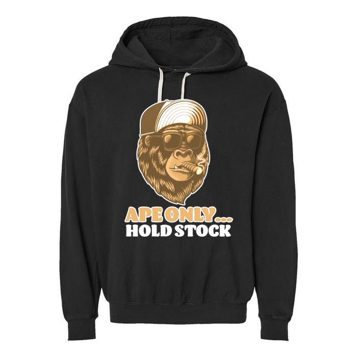 AMC Apes Only Hold The Stock Garment-Dyed Fleece Hoodie