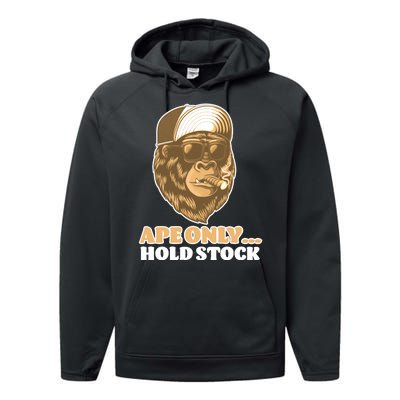 AMC Apes Only Hold The Stock Performance Fleece Hoodie