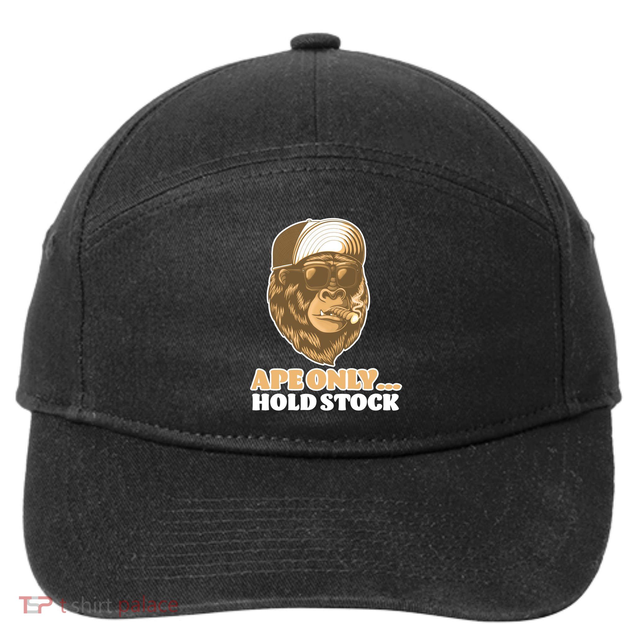 AMC Apes Only Hold The Stock 7-Panel Snapback Hat