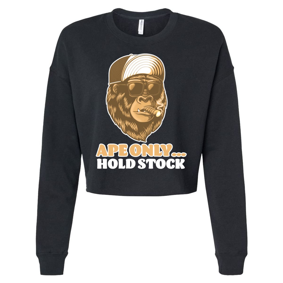 AMC Apes Only Hold The Stock Cropped Pullover Crew
