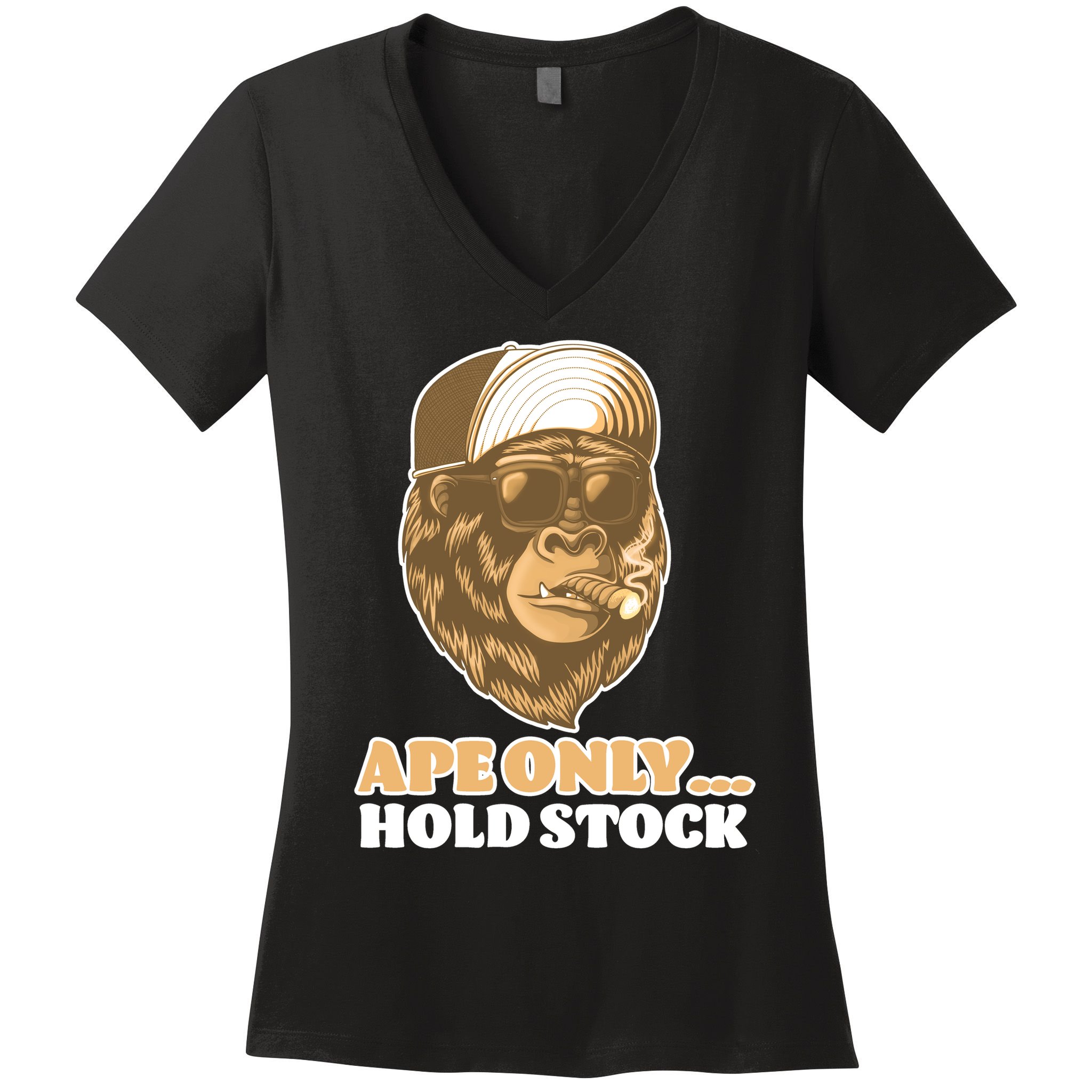 AMC Apes Only Hold The Stock Women's V-Neck T-Shirt
