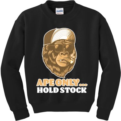 AMC Apes Only Hold The Stock Kids Sweatshirt