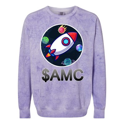 AMC Go To The Moon Rocket Ship Colorblast Crewneck Sweatshirt