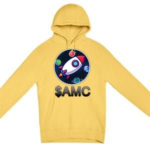 AMC Go To The Moon Rocket Ship Premium Pullover Hoodie