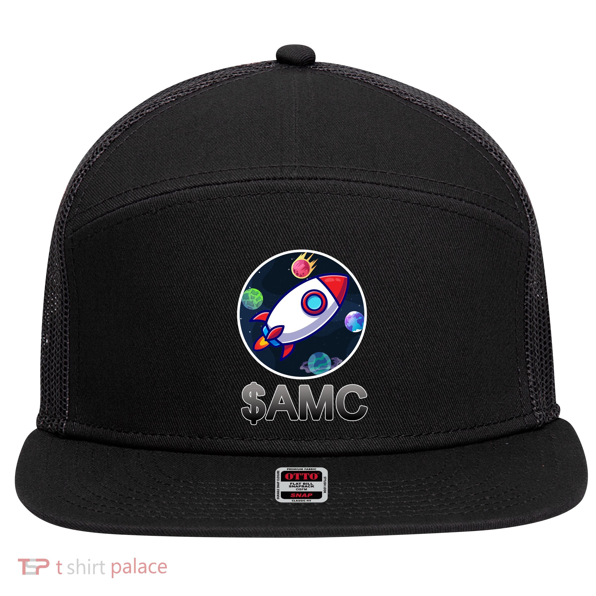AMC Go To The Moon Rocket Ship 7 Panel Mesh Trucker Snapback Hat