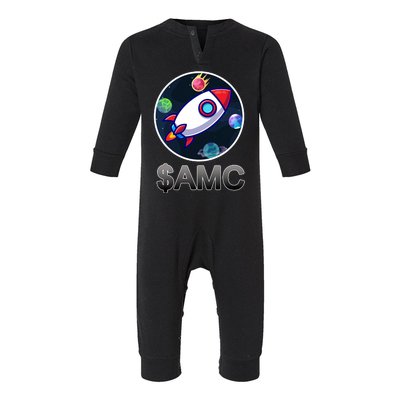 AMC Go To The Moon Rocket Ship Infant Fleece One Piece