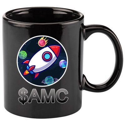 AMC Go To The Moon Rocket Ship 11oz C Handle Ceramic Mug
