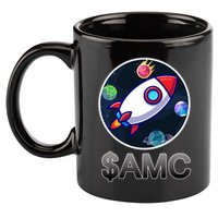 AMC Go To The Moon Rocket Ship 11oz C Handle Ceramic Mug