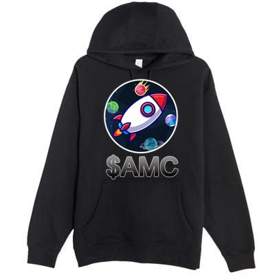 AMC Go To The Moon Rocket Ship Premium Pullover Hoodie