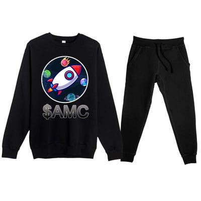 AMC Go To The Moon Rocket Ship Premium Crewneck Sweatsuit Set