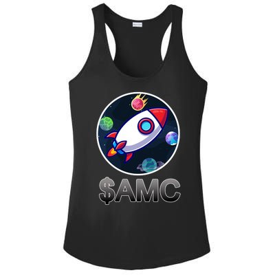 AMC Go To The Moon Rocket Ship Ladies PosiCharge Competitor Racerback Tank