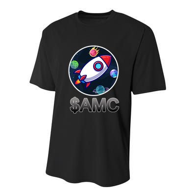 AMC Go To The Moon Rocket Ship Youth Performance Sprint T-Shirt