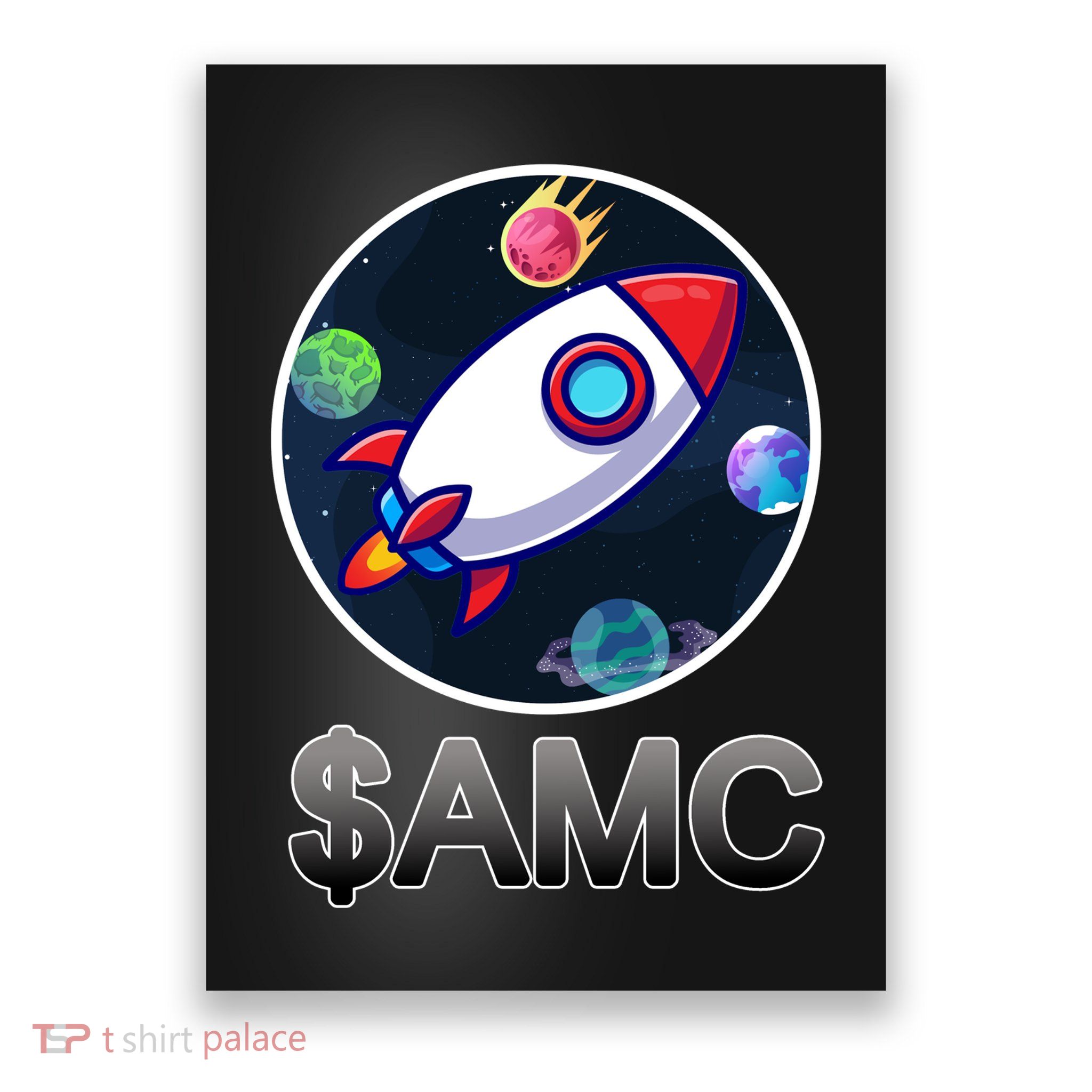 AMC Go To The Moon Rocket Ship Poster