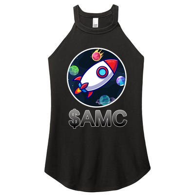 AMC Go To The Moon Rocket Ship Women's Perfect Tri Rocker Tank