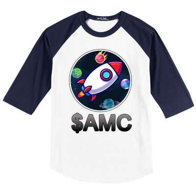 AMC Go To The Moon Rocket Ship Baseball Sleeve Shirt