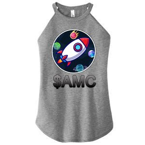 AMC Go To The Moon Rocket Ship Women's Perfect Tri Rocker Tank