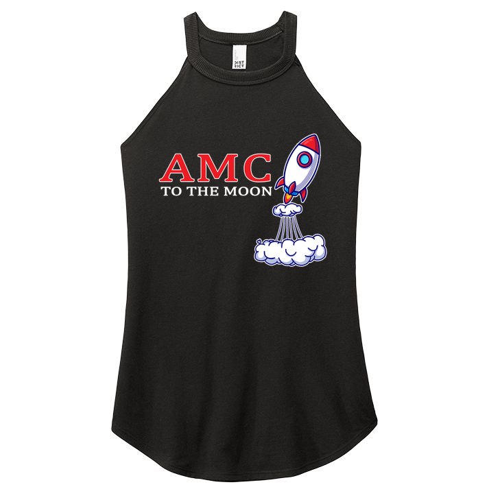 AMC Stocks To The Moon Wall Street Women's Perfect Tri Rocker Tank