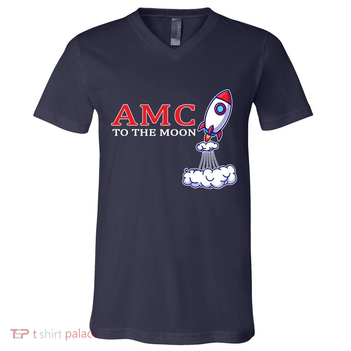 AMC Stocks To The Moon Wall Street V-Neck T-Shirt
