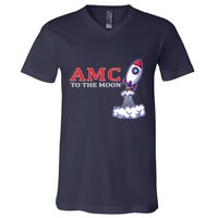 AMC Stocks To The Moon Wall Street V-Neck T-Shirt