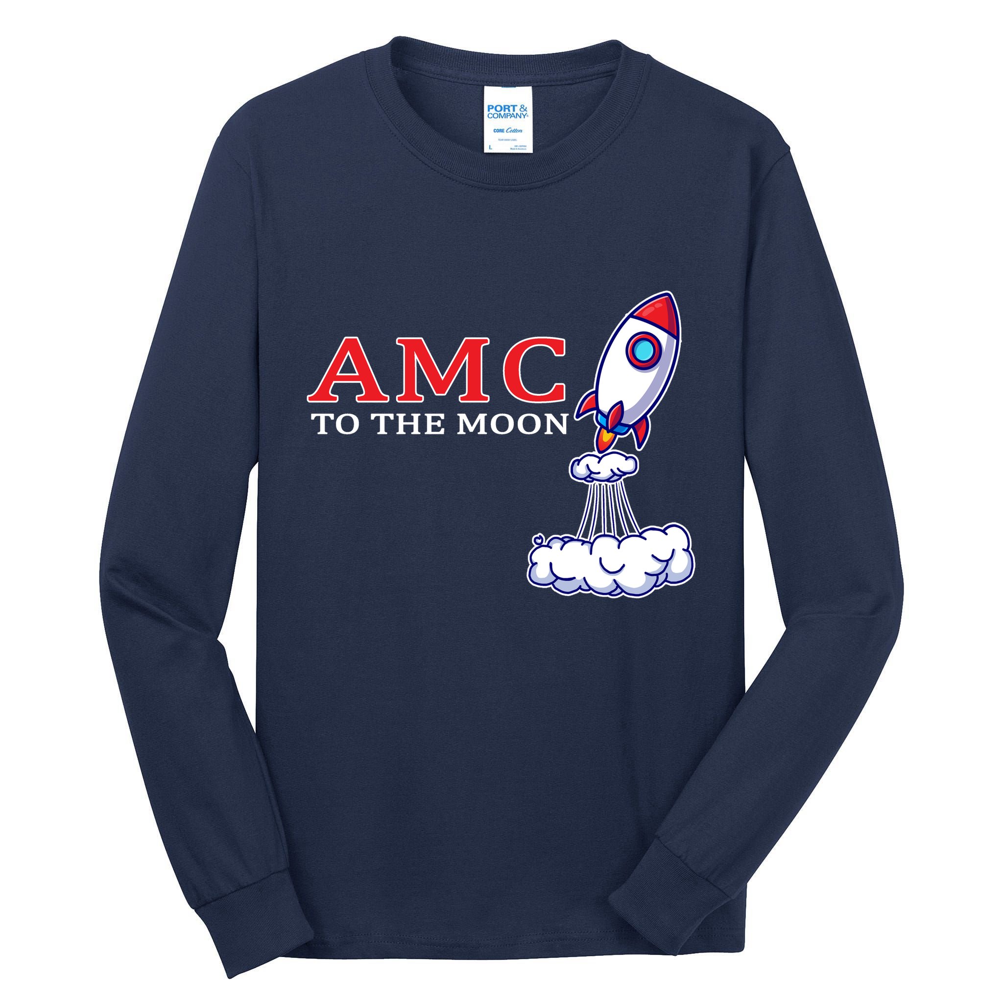 AMC Stocks To The Moon Wall Street Tall Long Sleeve T-Shirt