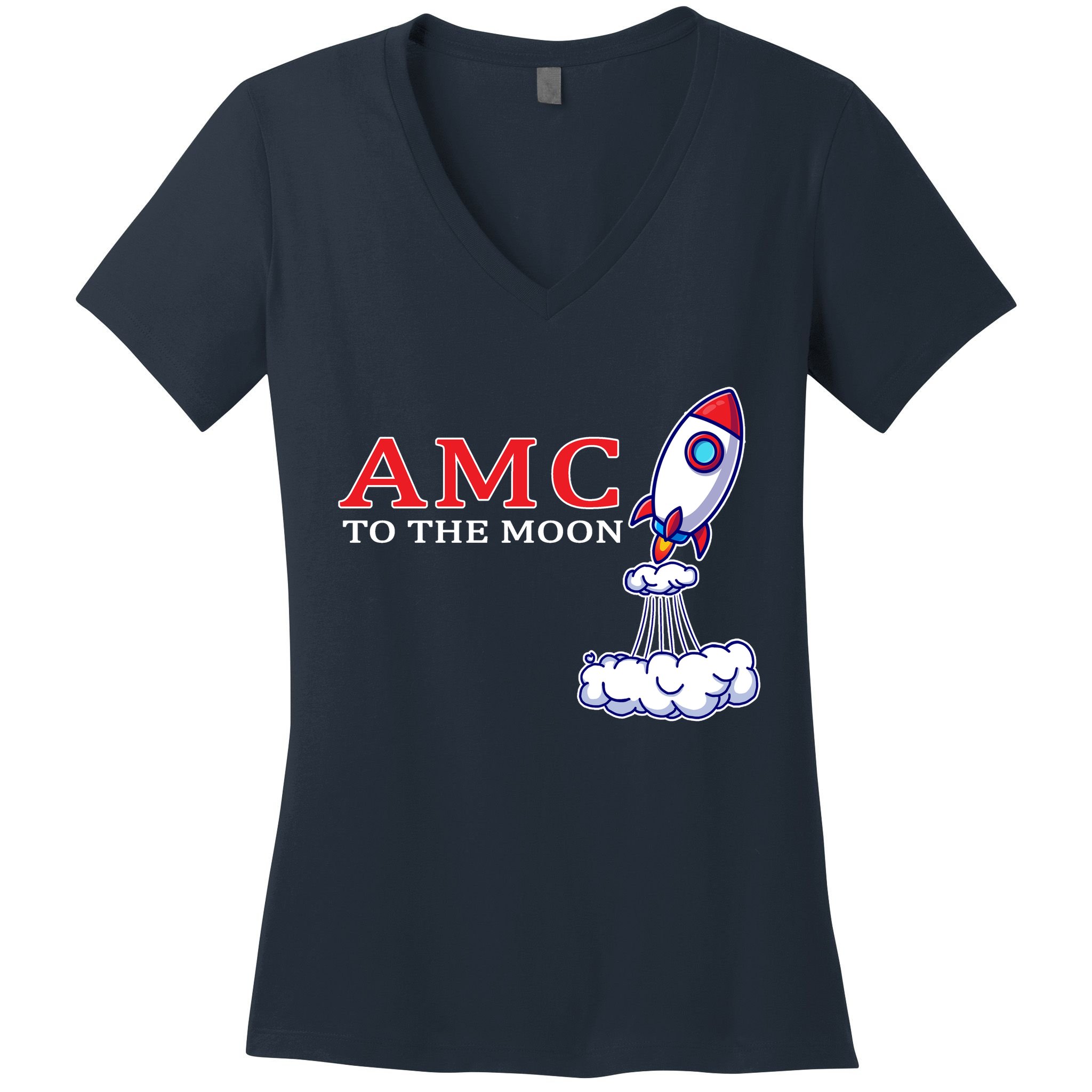 AMC Stocks To The Moon Wall Street Women's V-Neck T-Shirt