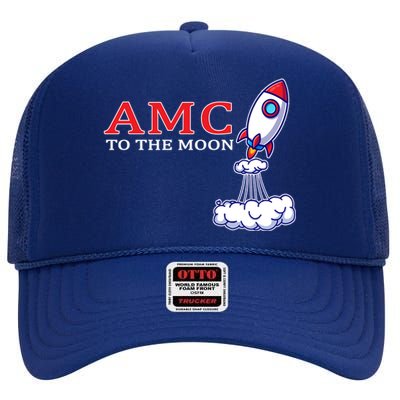 AMC Stocks To The Moon Wall Street High Crown Mesh Back Trucker Hat