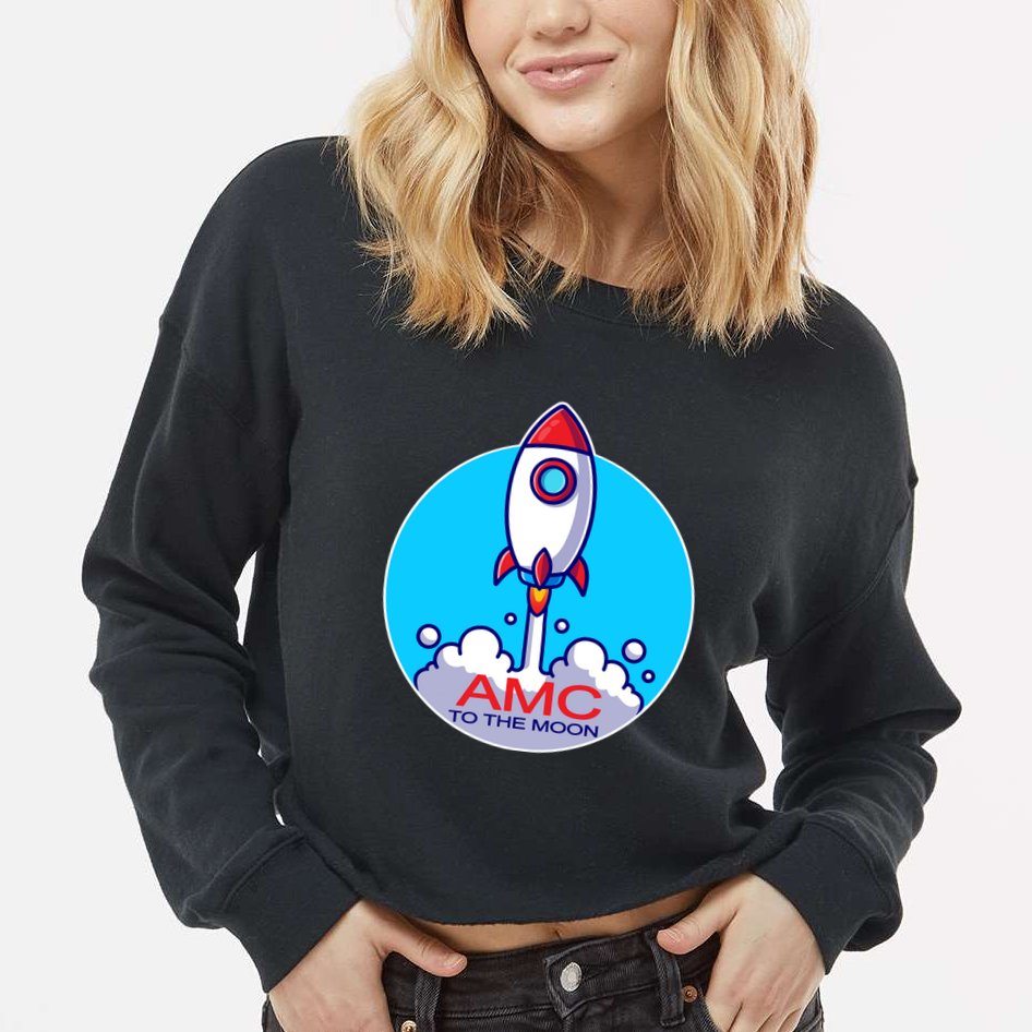AMC To The Moon Cropped Pullover Crew