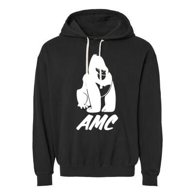 AMC To The Moon Apes Of Wall Street Garment-Dyed Fleece Hoodie