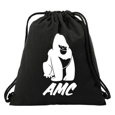 AMC To The Moon Apes Of Wall Street Drawstring Bag