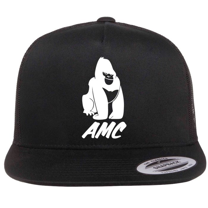 AMC To The Moon Apes Of Wall Street Flat Bill Trucker Hat