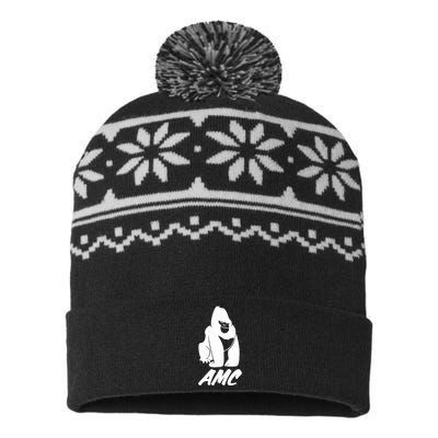 AMC To The Moon Apes Of Wall Street USA-Made Snowflake Beanie