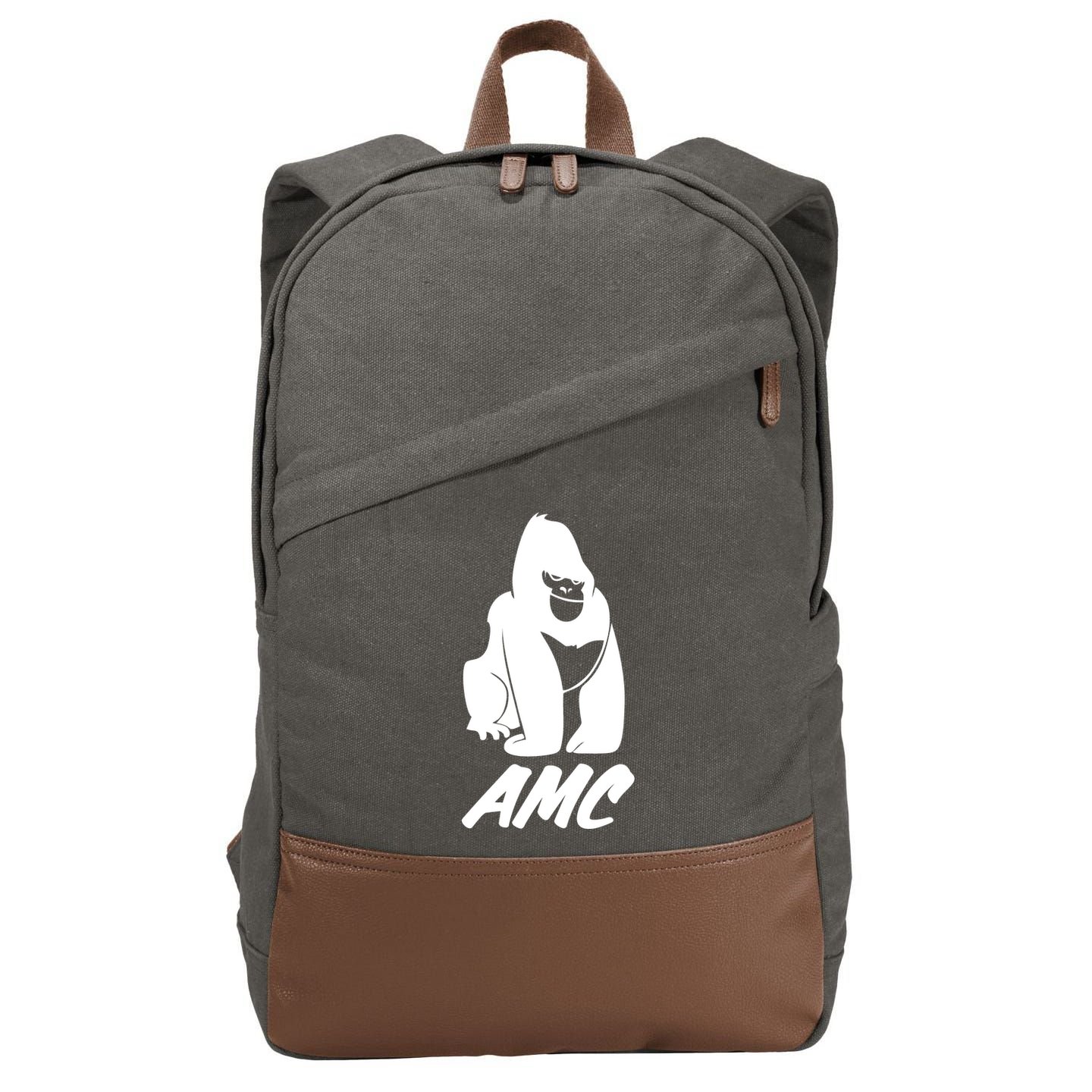 AMC To The Moon Apes Of Wall Street Cotton Canvas Backpack