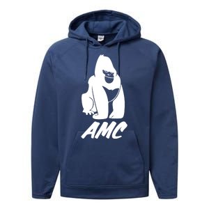 AMC To The Moon Apes Of Wall Street Performance Fleece Hoodie