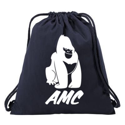 AMC To The Moon Apes Of Wall Street Drawstring Bag