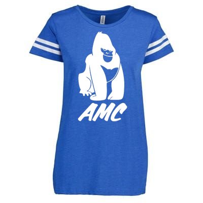 AMC To The Moon Apes Of Wall Street Enza Ladies Jersey Football T-Shirt