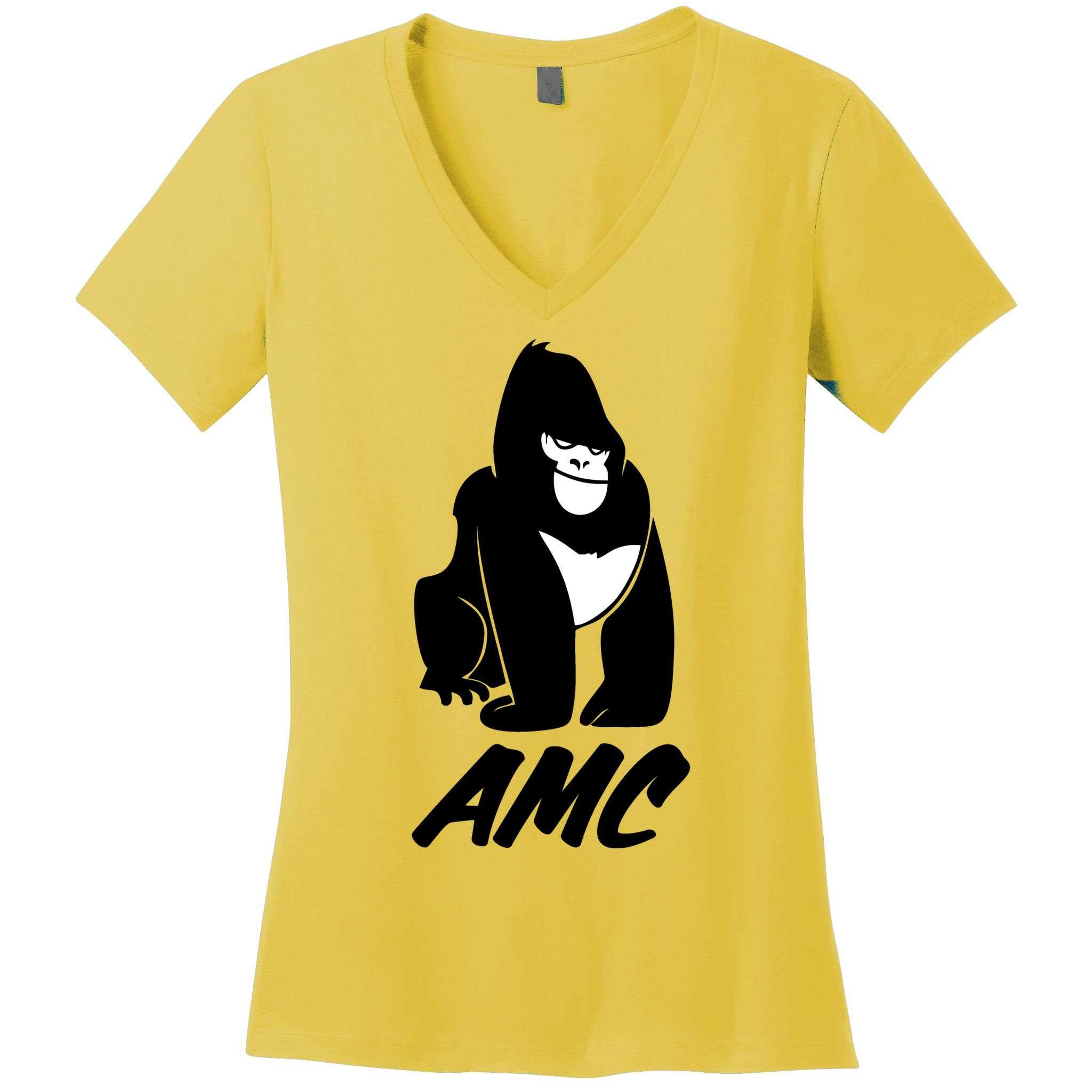 AMC To The Moon Apes Of Wall Street Women's V-Neck T-Shirt