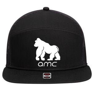 AMC To the moon Short Squeeze Ape 7 Panel Mesh Trucker Snapback Hat