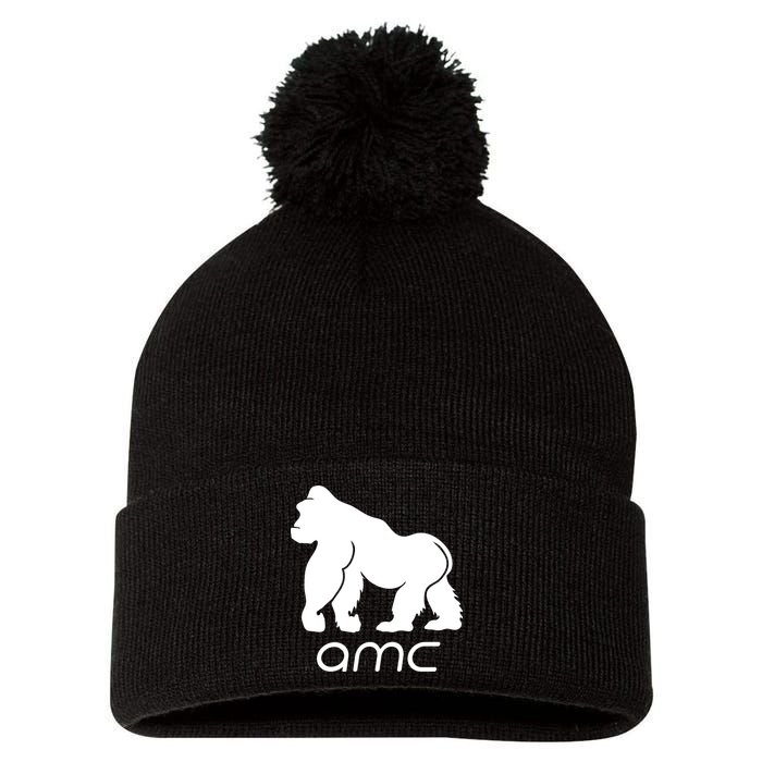 AMC To the moon Short Squeeze Ape Pom Pom 12in Knit Beanie